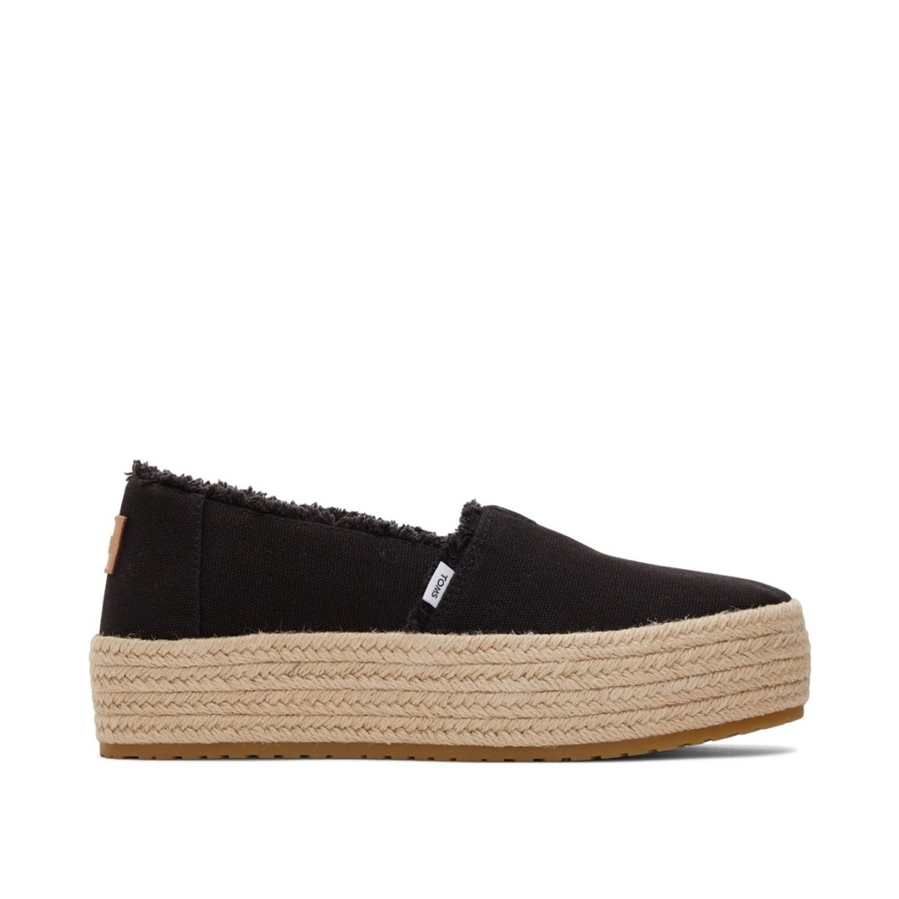 Toms Black Canvas Espadrille Platforms - Picture 2 of 6
